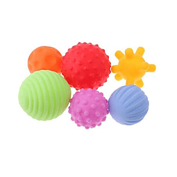 Set de 6 pelotas de goma diferentes texturas