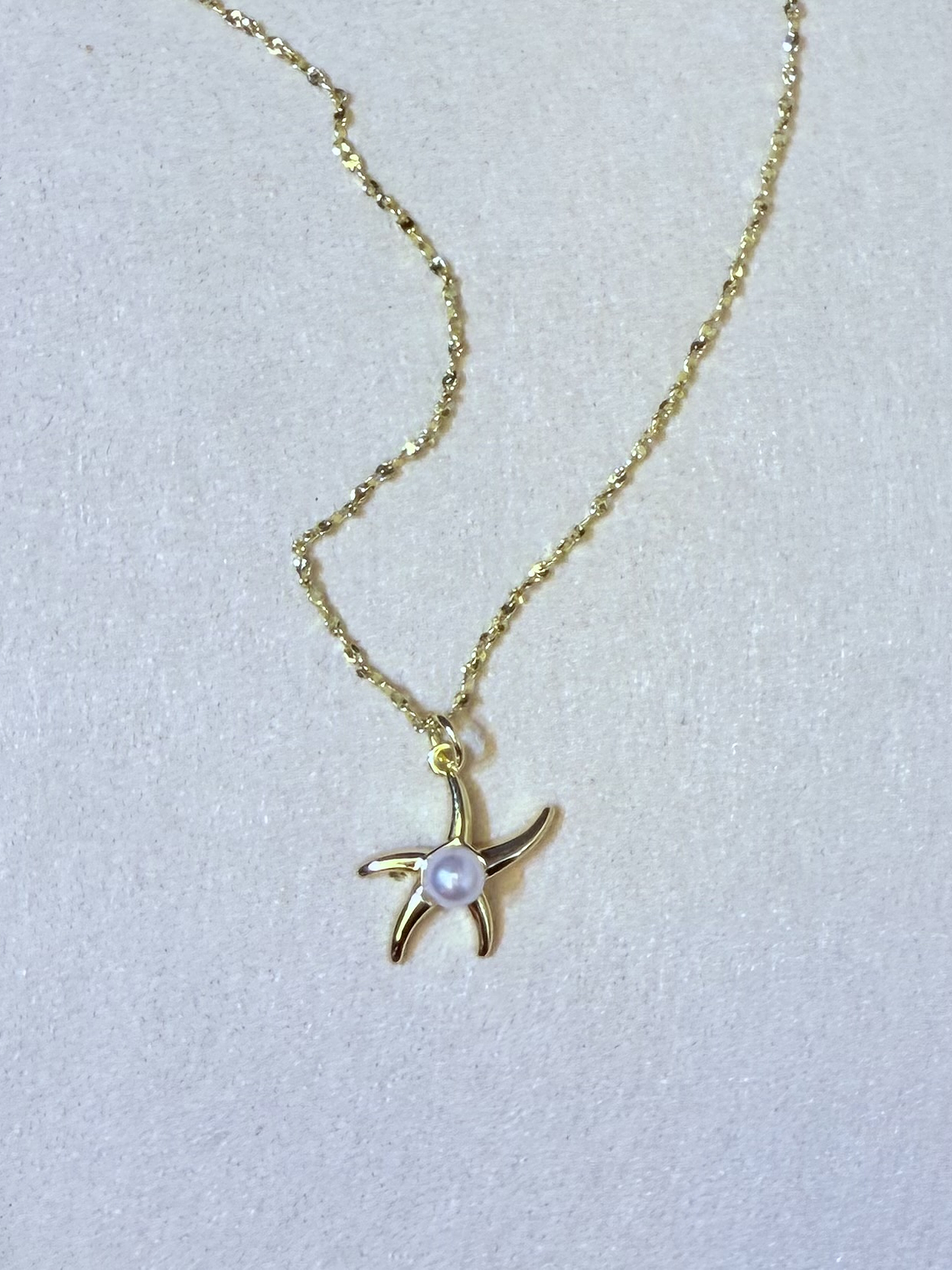 Cadena estrella de mar con perla 2