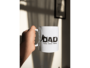 Ceramic Mug - Personalized Baseball Dad for Father's Day with Kids Name