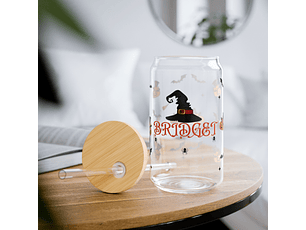Bridget Witchy Sipper Glass, 16oz | Halloween Drinkware, Party Favor, Spooky Decor, Witch Theme Gift, Unique Glassware