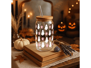 Charming Floral Sipper Glass, 16oz - Ideal for Parties, Picnics, Summer Gatherings, Gifts