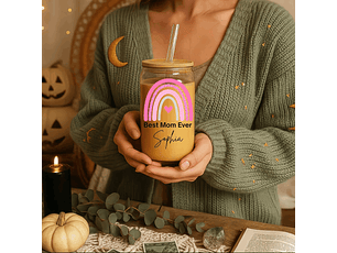 Best Mom Ever Sipper Glass, 16oz - Personalized Drinkware, Gift for Mom, Mother's Day