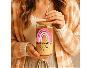 Best Mom Ever Sipper Glass, 16oz - Personalized Drinkware, Gift for Mom, Mother's Day
