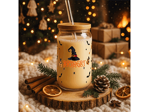 Bridget Witchy Sipper Glass, 16oz | Halloween Drinkware, Party Favor, Spooky Decor, Witch Theme Gift, Unique Glassware