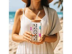 Mommy's Floral Sipper Glass, 16oz 