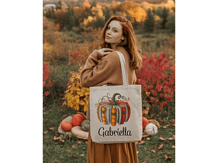 Personalized Pumpkin Tote Bag 