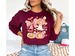 Halloween Ghost and Pumpkins Sweatshirt