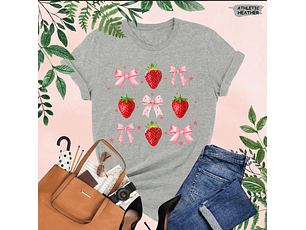 Strawberry Bow Tee for Sweet Summer Vibes