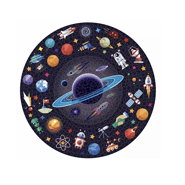 Rompecabezas 1000 piezas Sistema Solar circular 