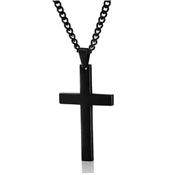 Cadena con  cruz en color negro
