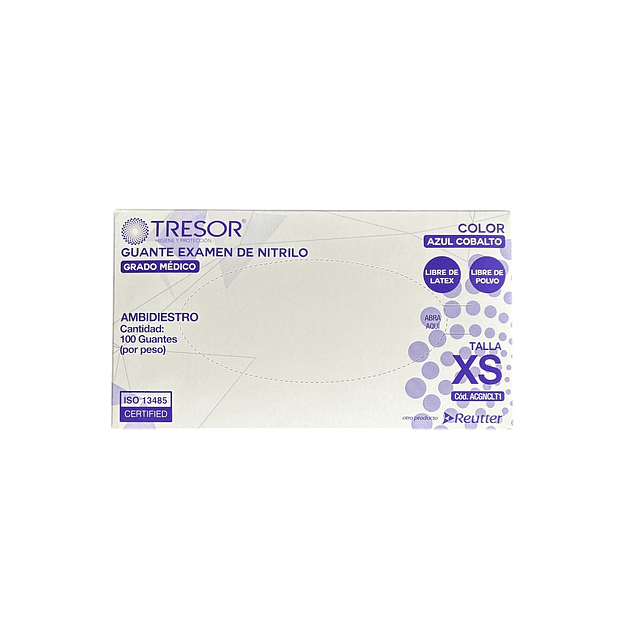 Guante de Nitrilo para examinacion Grado Medico 100 Unidades
