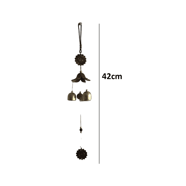Campana de Viento  Sol Hojas 42cm Colgante