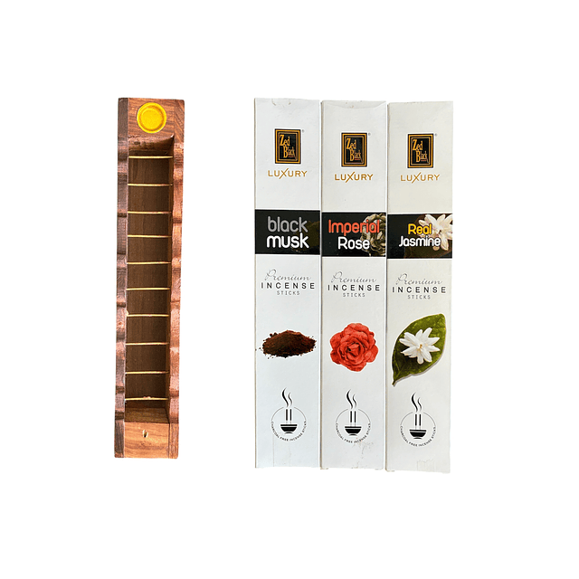 Porta incienso de madera diseño elefante 