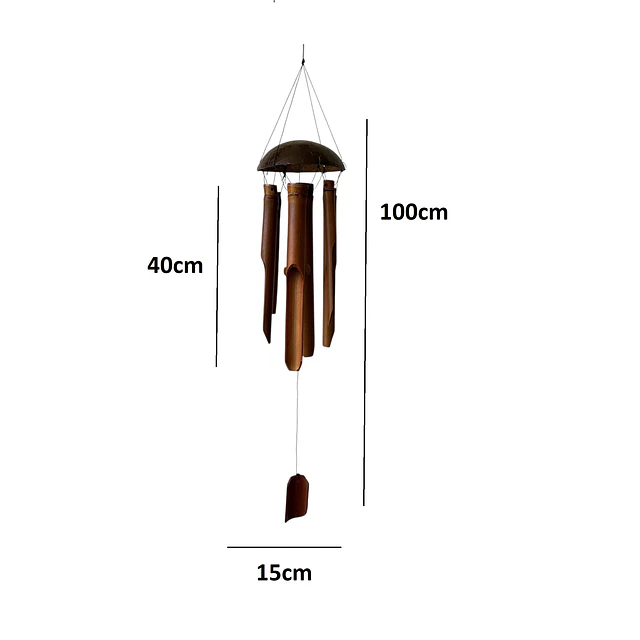 Colgante de coco campana de viento 100cm 