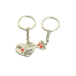 LLavero para parejas y amistad corazon mas llave 