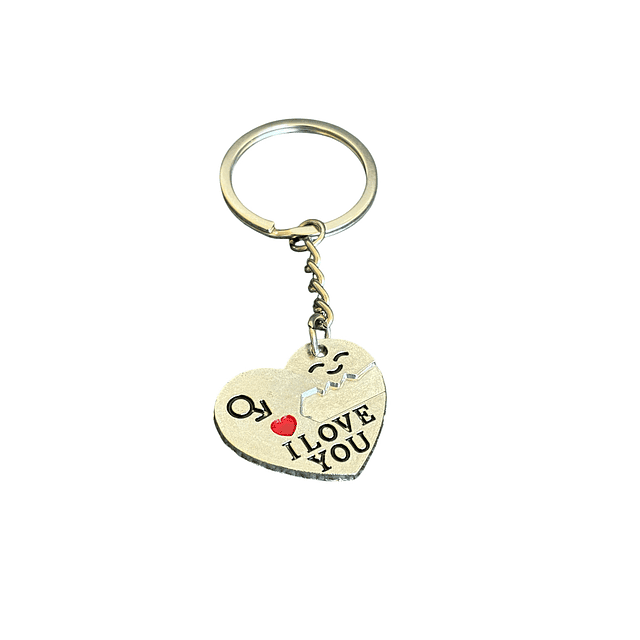 LLavero para parejas y amistad corazon mas llave 