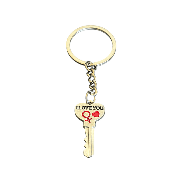 LLavero para parejas y amistad corazon mas llave 