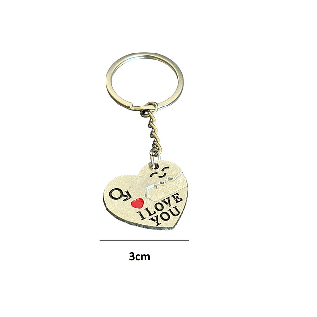 LLavero para parejas y amistad corazon mas llave 