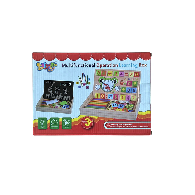 Juego de Matematicas Pizarra y figuras de Madera