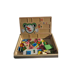 Juego de Matematicas Pizarra y figuras de Madera
