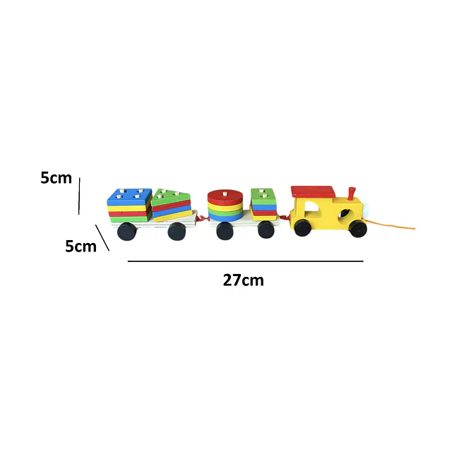 Tren de Madera con Bloques Geometricos 