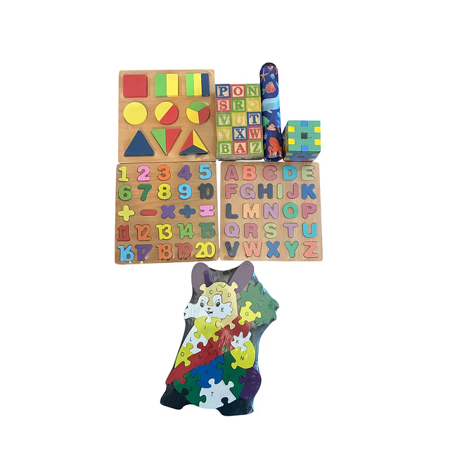Juegos de Madera Infantil  7 Juegos Didacticos 