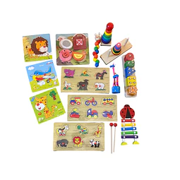 Juguetes Didacticos de Madera 13 Juegos 