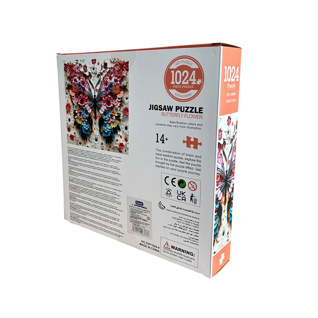 Puzzle Mariposa de Flores 1024 Piezas 60cm x 60cm 