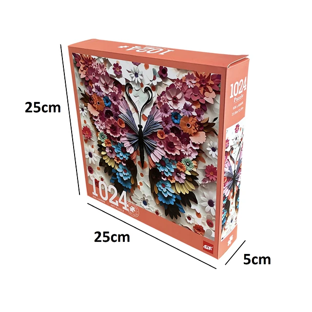 Puzzle Mariposa de Flores 1024 Piezas 60cm x 60cm 