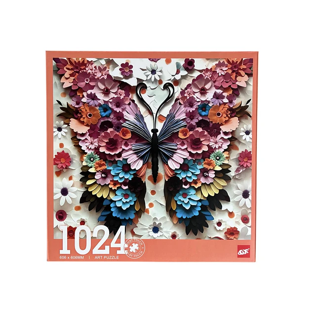 Puzzle Mariposa de Flores 1024 Piezas 60cm x 60cm 