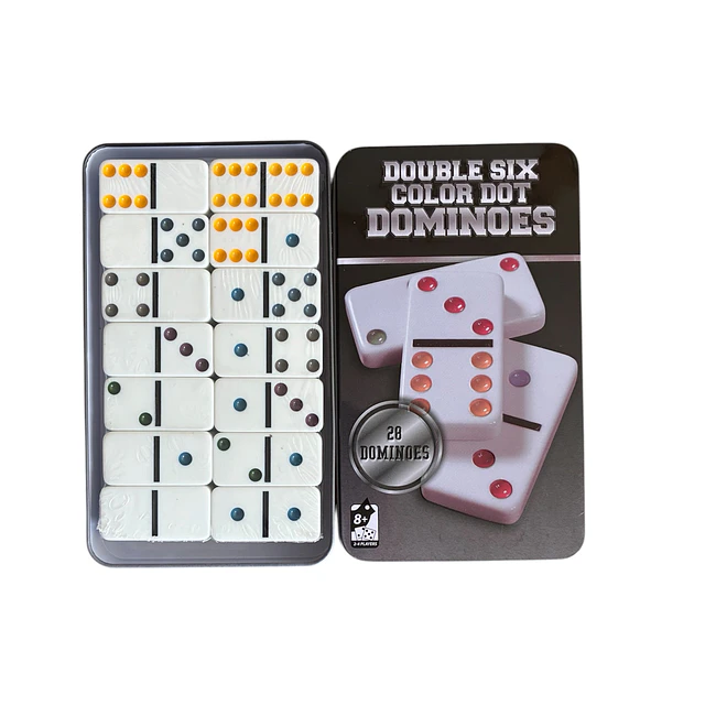 Juego de Domino Doble Seis con caja Metalica 