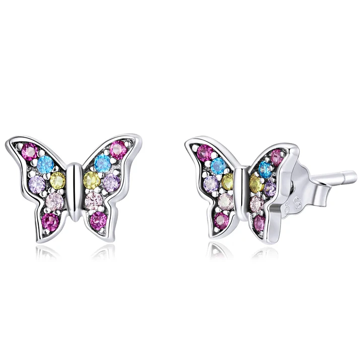 Aros en Plata 925 con Diseño de Mariposa 1