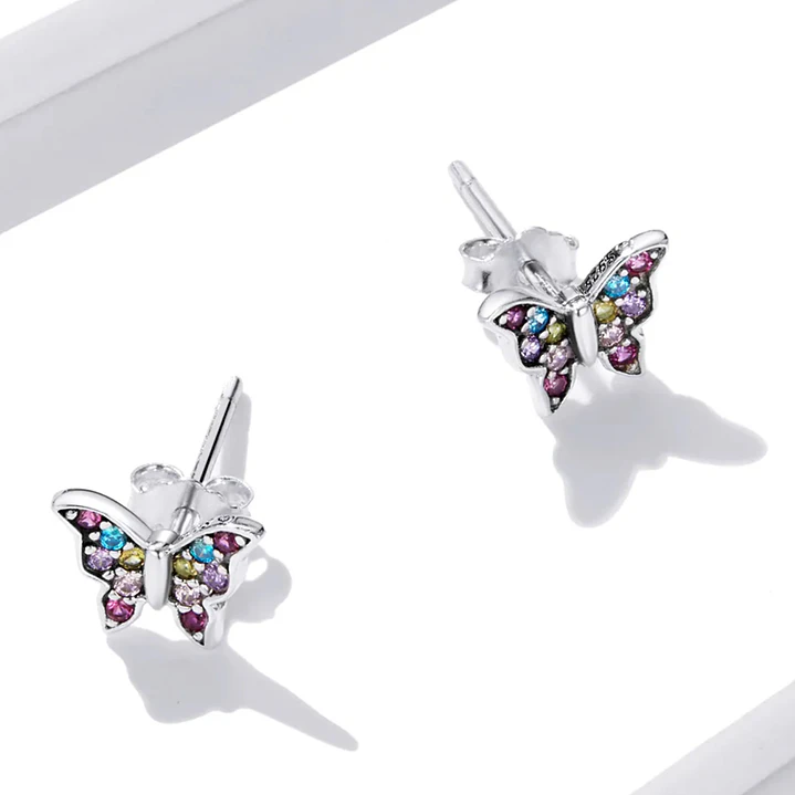 Aros en Plata 925 con Diseño de Mariposa 3
