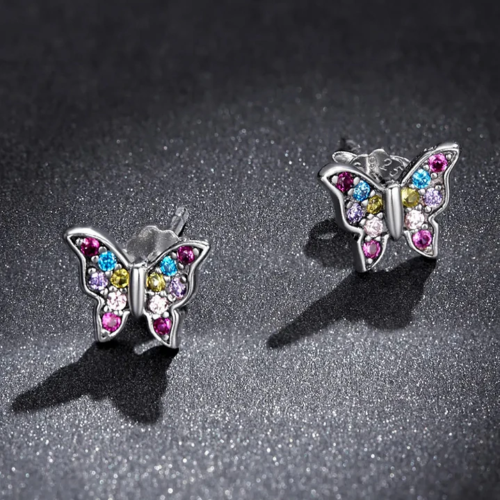 Aros en Plata 925 con Diseño de Mariposa 4