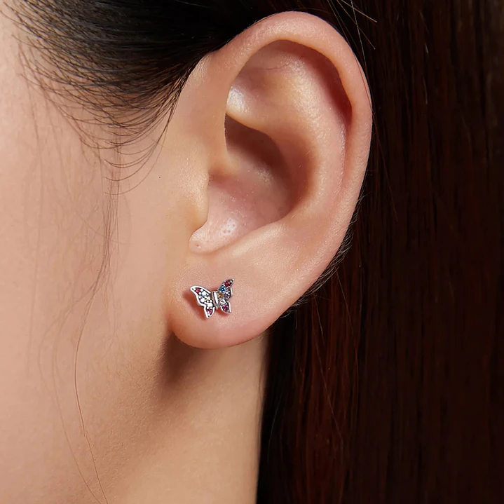 Aros en Plata 925 con Diseño de Mariposa 5