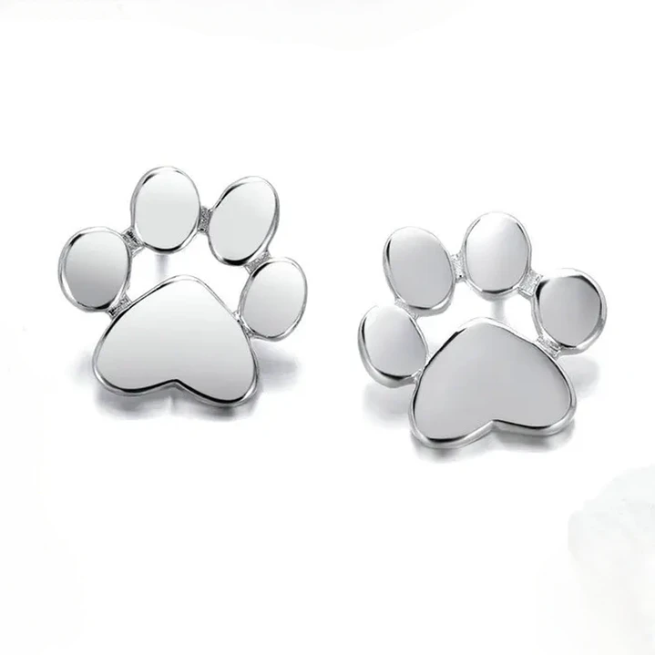Aros Huella de Perrito en Plata 925 1