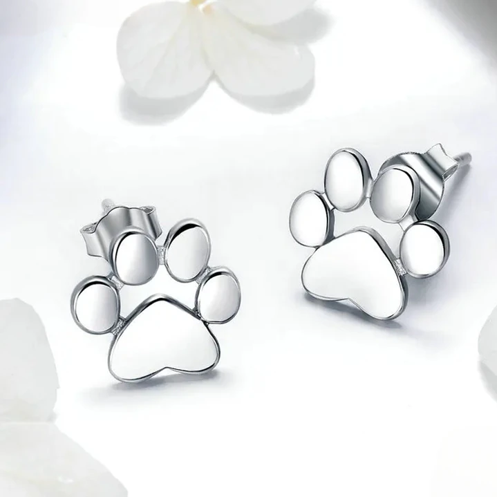 Aros Huella de Perrito en Plata 925 3