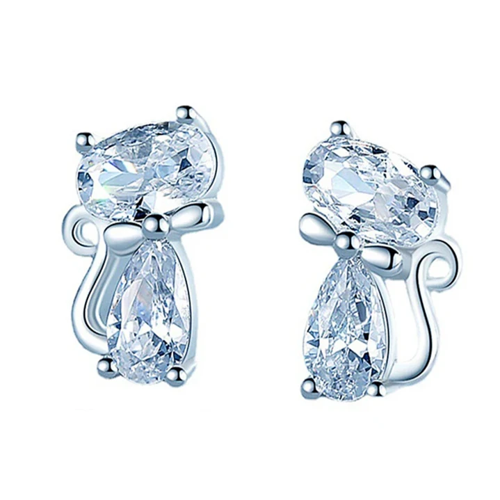 Aros Gato Elegantes en Plata 925 1