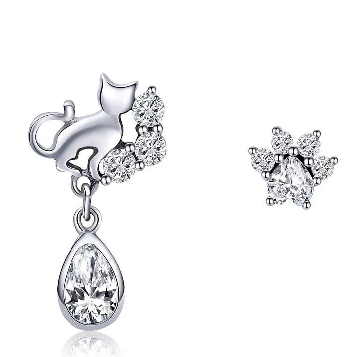 Aros Gato con Circón en Plata 925 1