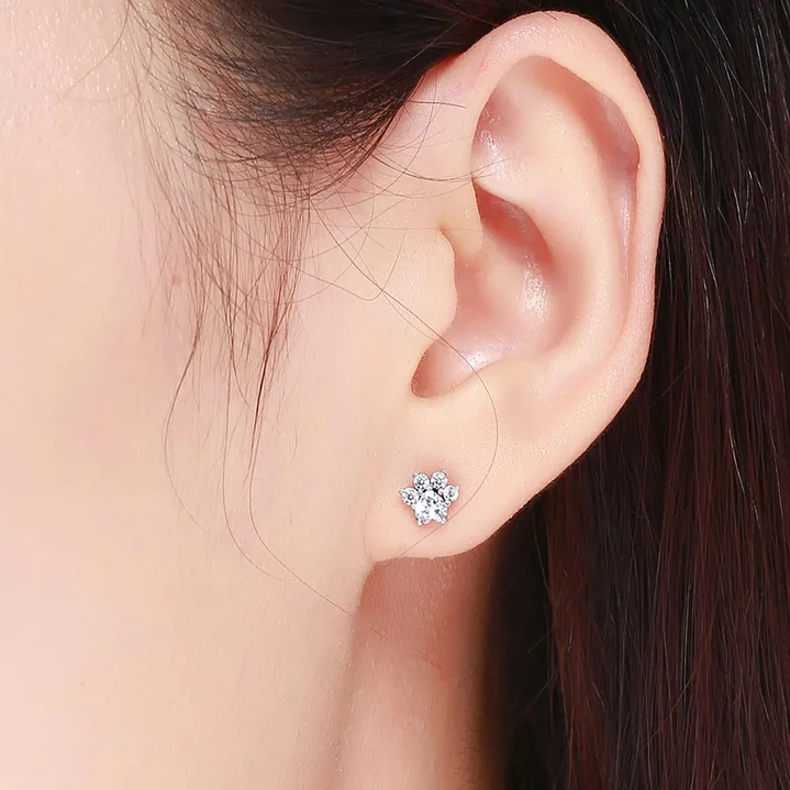 Aros Gato con Circón en Plata 925 4