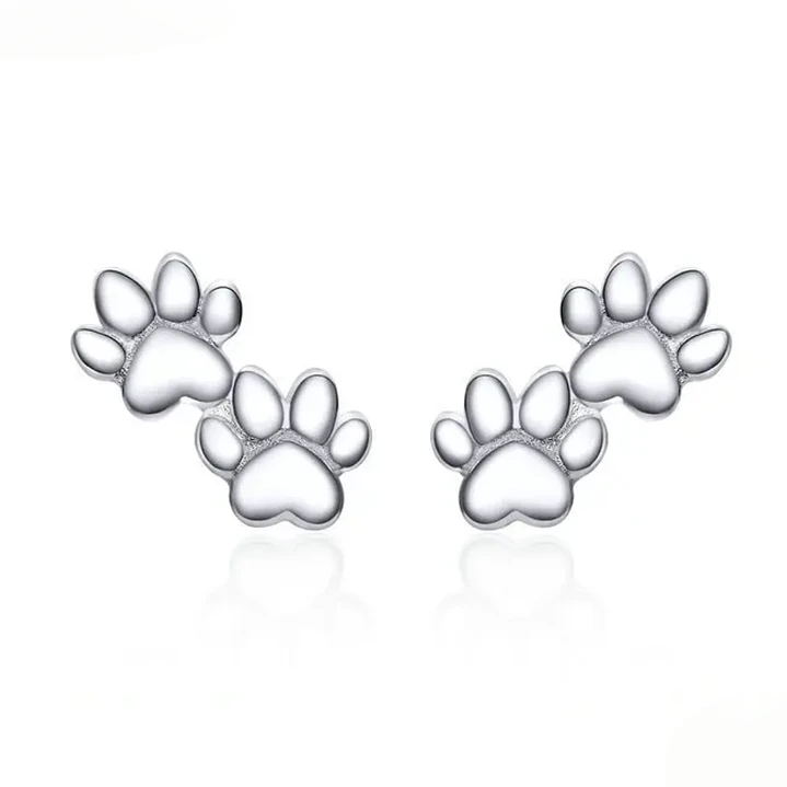 Aros Doble Huella Perrito en Plata 925 1