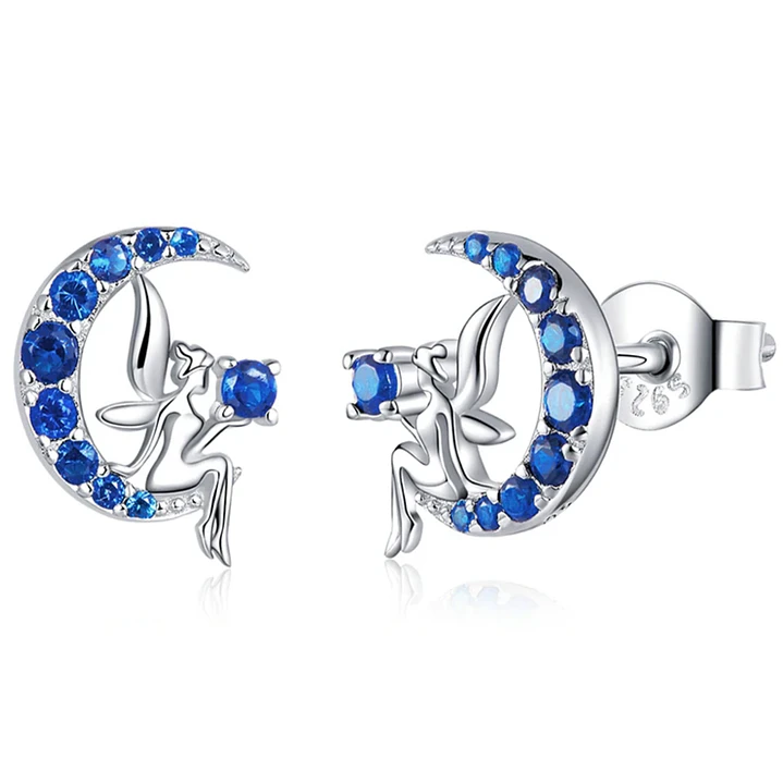 Aros Hada con Luna en Plata 925 1