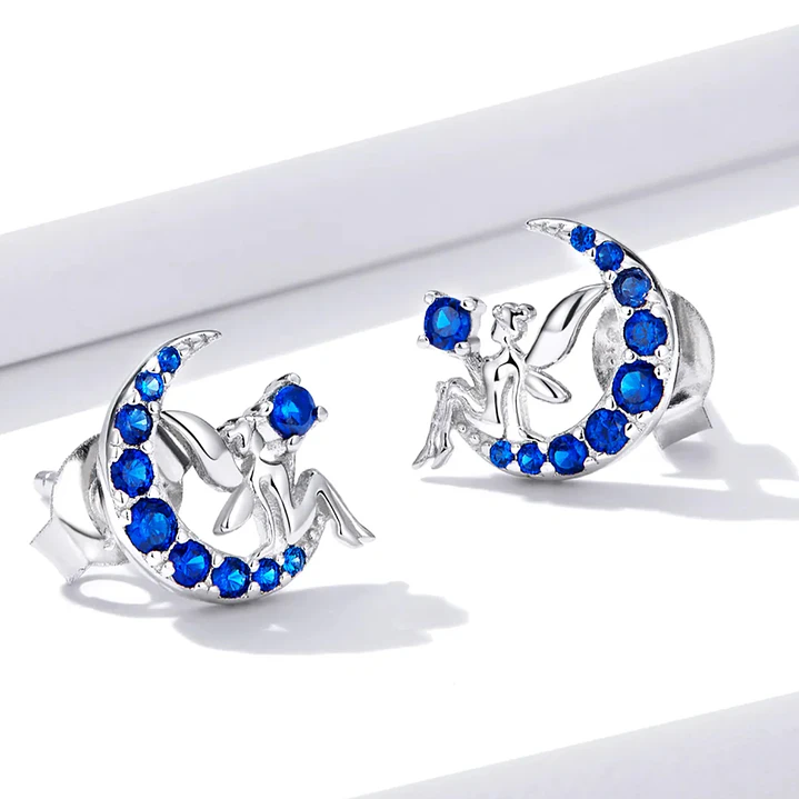 Aros Hada con Luna en Plata 925 2