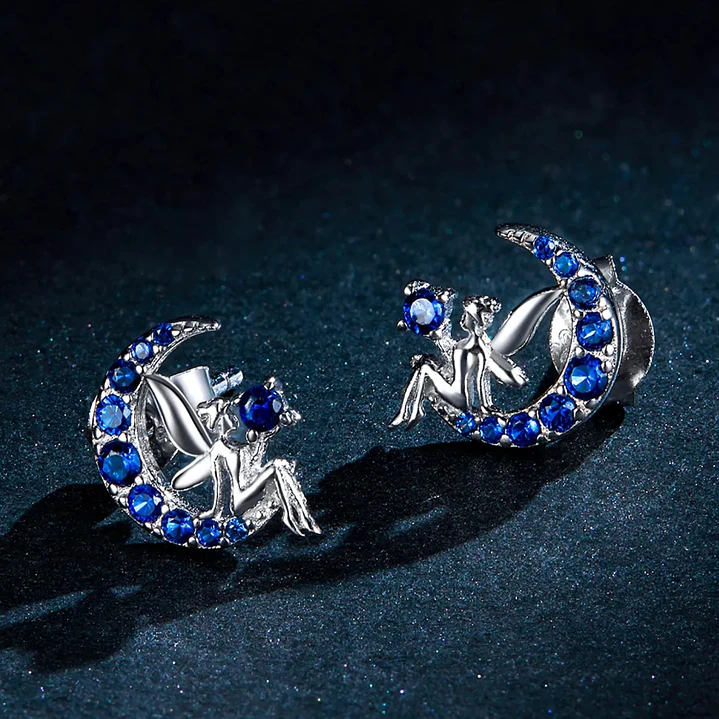 Aros Hada con Luna en Plata 925 3