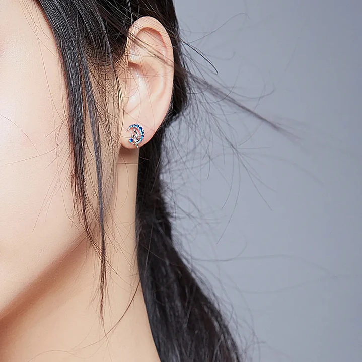 Aros Hada con Luna en Plata 925 4