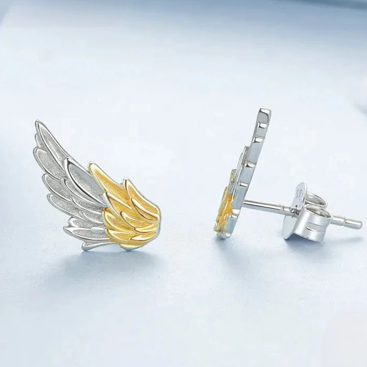 Aros Ala De Ángel en Plata 925  2