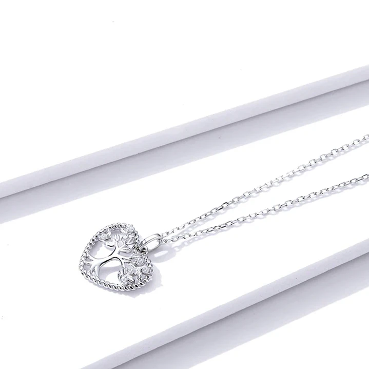 Collar Árbol de la Vida Corazón en Plata 925 3