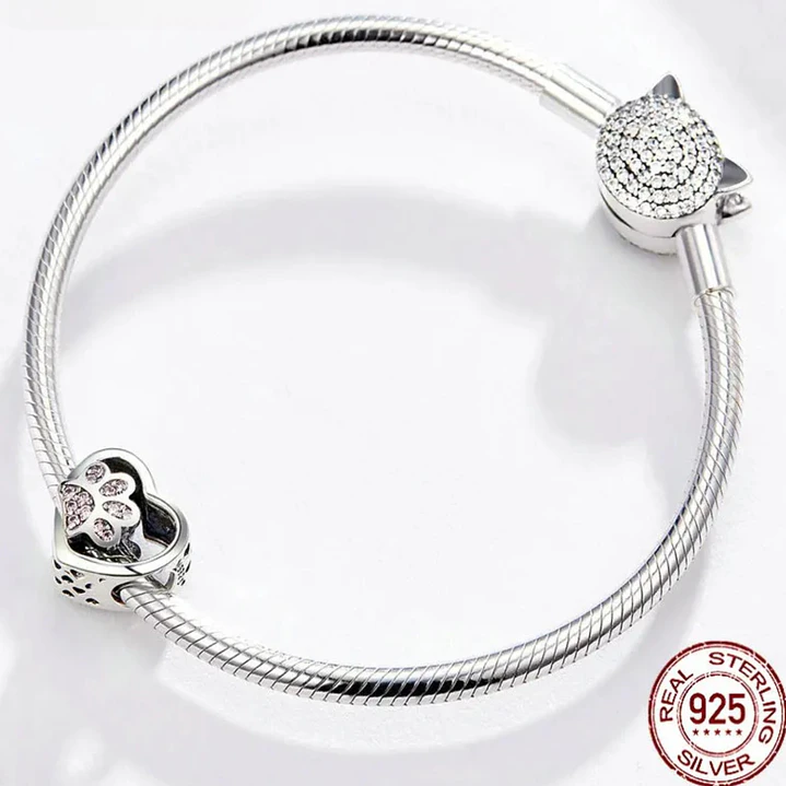 Charm Rosa Huella Perrito en Plata 925  3