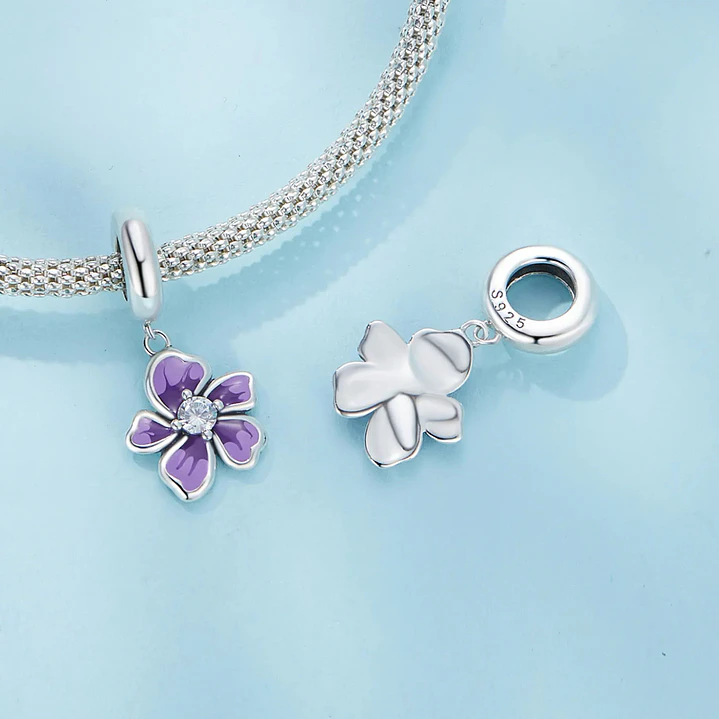Charm Flor Elegante en Plata 925 4