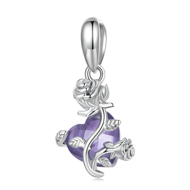 Charm Corazón Morado en Plata 925  1